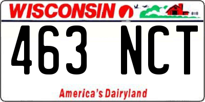 WI license plate 463NCT
