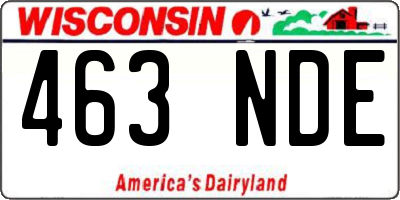 WI license plate 463NDE