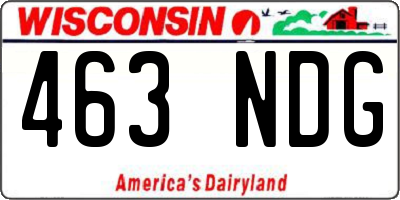 WI license plate 463NDG