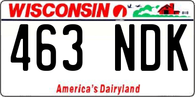 WI license plate 463NDK