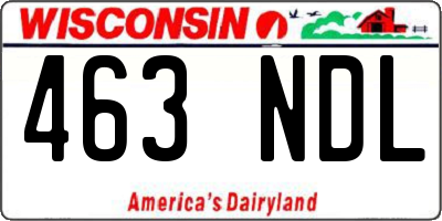 WI license plate 463NDL