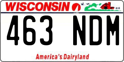 WI license plate 463NDM