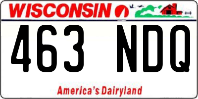 WI license plate 463NDQ