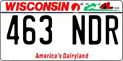 WI license plate 463NDR