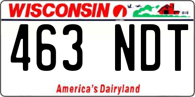 WI license plate 463NDT