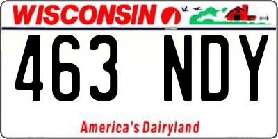 WI license plate 463NDY