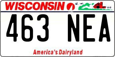 WI license plate 463NEA