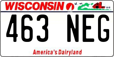WI license plate 463NEG