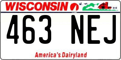 WI license plate 463NEJ
