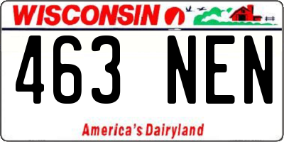 WI license plate 463NEN