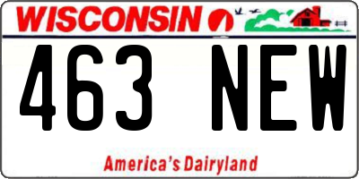 WI license plate 463NEW