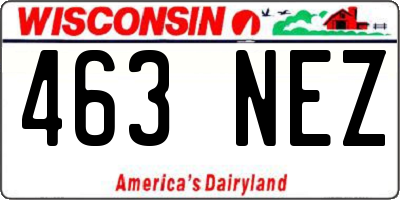 WI license plate 463NEZ