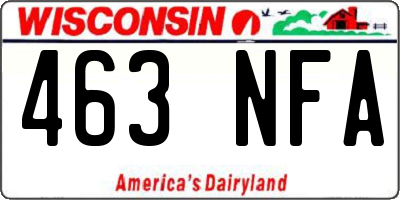 WI license plate 463NFA
