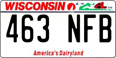 WI license plate 463NFB