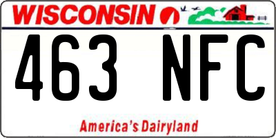 WI license plate 463NFC