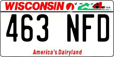 WI license plate 463NFD