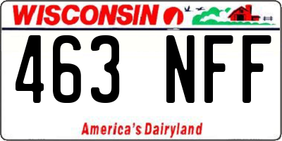 WI license plate 463NFF