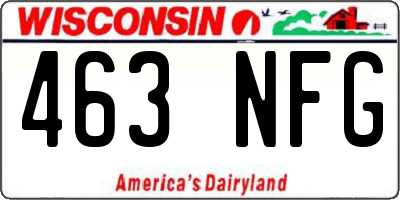 WI license plate 463NFG