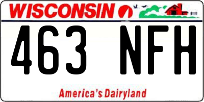 WI license plate 463NFH