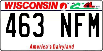 WI license plate 463NFM