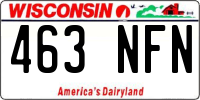 WI license plate 463NFN