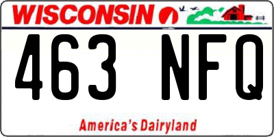 WI license plate 463NFQ