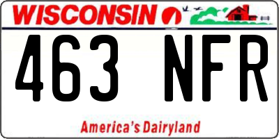WI license plate 463NFR