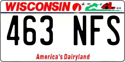 WI license plate 463NFS