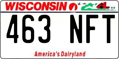 WI license plate 463NFT