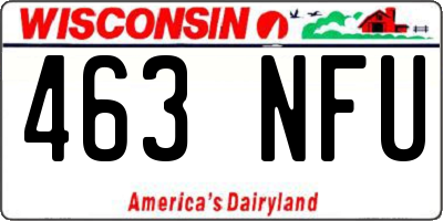 WI license plate 463NFU