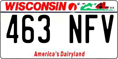 WI license plate 463NFV