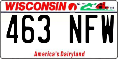 WI license plate 463NFW
