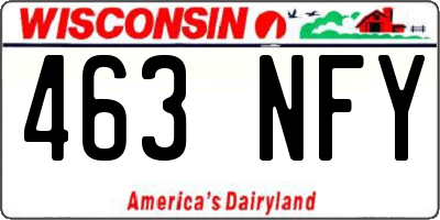 WI license plate 463NFY