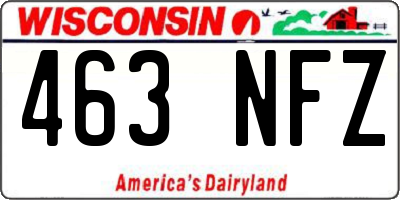 WI license plate 463NFZ