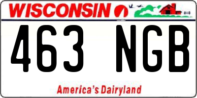 WI license plate 463NGB