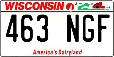 WI license plate 463NGF