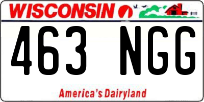 WI license plate 463NGG