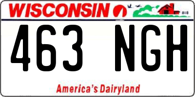 WI license plate 463NGH
