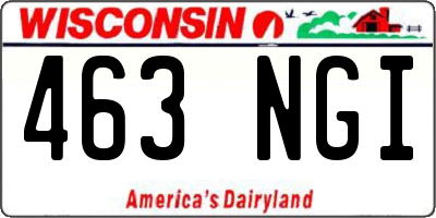 WI license plate 463NGI