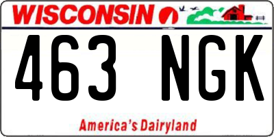 WI license plate 463NGK