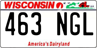 WI license plate 463NGL