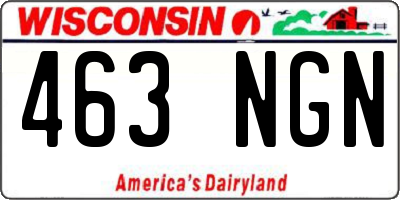 WI license plate 463NGN