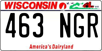 WI license plate 463NGR