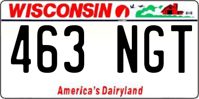 WI license plate 463NGT