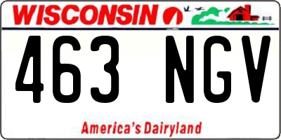 WI license plate 463NGV