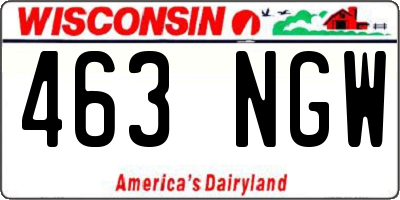 WI license plate 463NGW