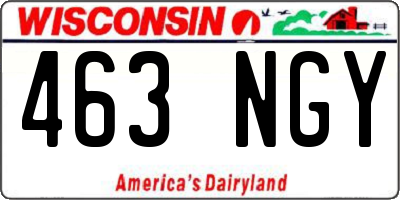 WI license plate 463NGY