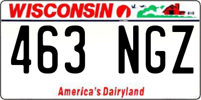 WI license plate 463NGZ