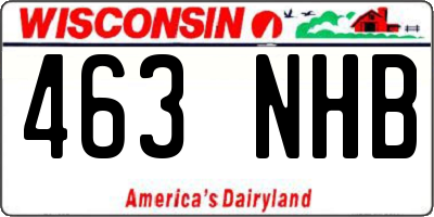 WI license plate 463NHB
