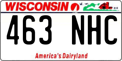 WI license plate 463NHC